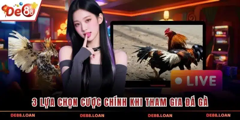  3 lựa chọn cược chính khi tham gia đá gà
