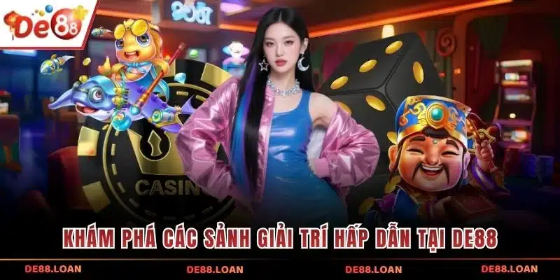Khám phá các sảnh giải trí hấp dẫn tại DE88